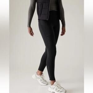 Athleta black delancey motto tight leggings women's size small